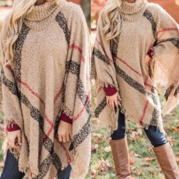 MARI Plaid Autumn Feels Poncho  - Picture 12 of 15